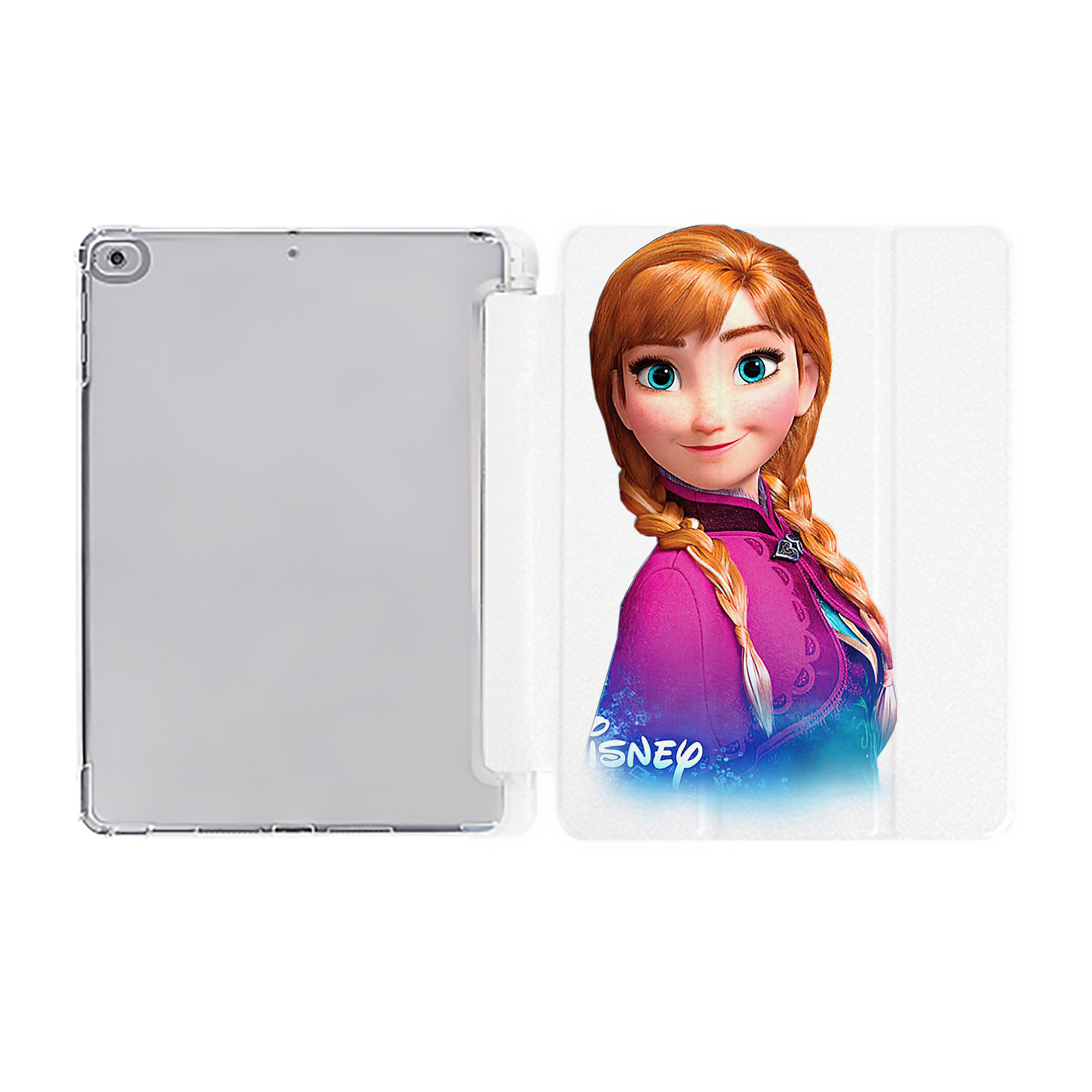 （画像用） アナと雪の女王 アンナ エルサ Frozen Anna Elsa IPad ケース ペン収納付き 三つ折りスタンド PUレザー×シリコン 対応機種9.5/10.5/10.9インチ